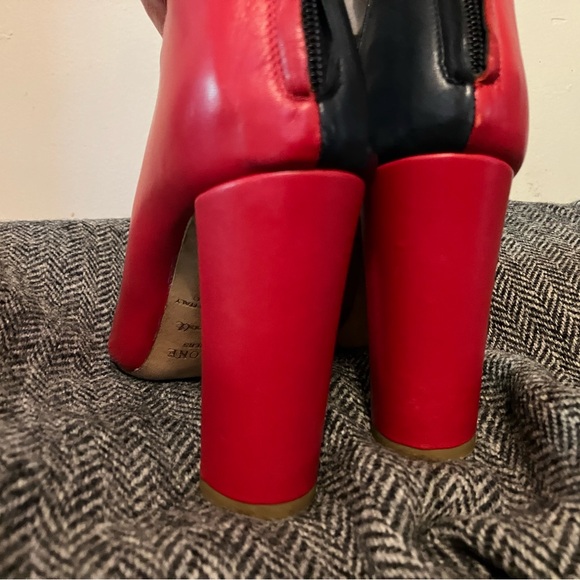 Malone Souliers Red & Navy lambskin boots with see through grey vinyl panels 38 - Picture 7 of 9